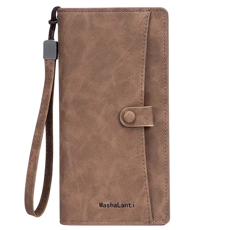 MashaLanti Men's Large Capacity Long Zipper Wallet Multi-Functional Clutch Card Holder Premium ID Case