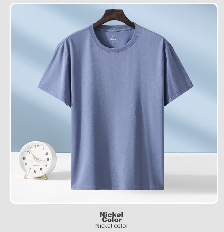 Miiow Modal Short Sleeve T-Shirt Men Round Neck Casual Cool Loose Base Layer Top Tee for Men 14