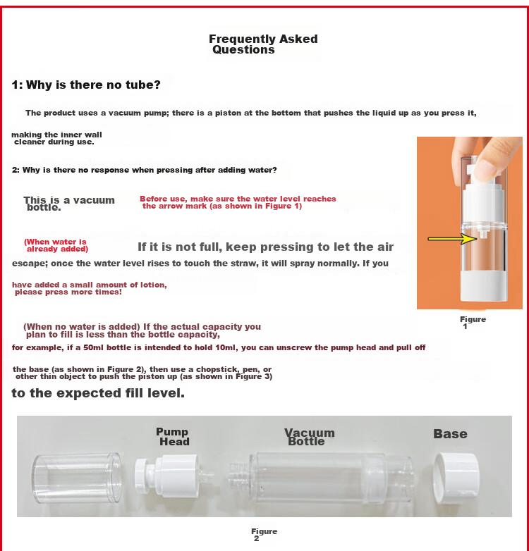 Benzni Vacuum Travel Bottles Set for Cosmetics, Face Cream, Body Lotion, Shower Gel, Shampoo, 50ml x 2 Pack 4