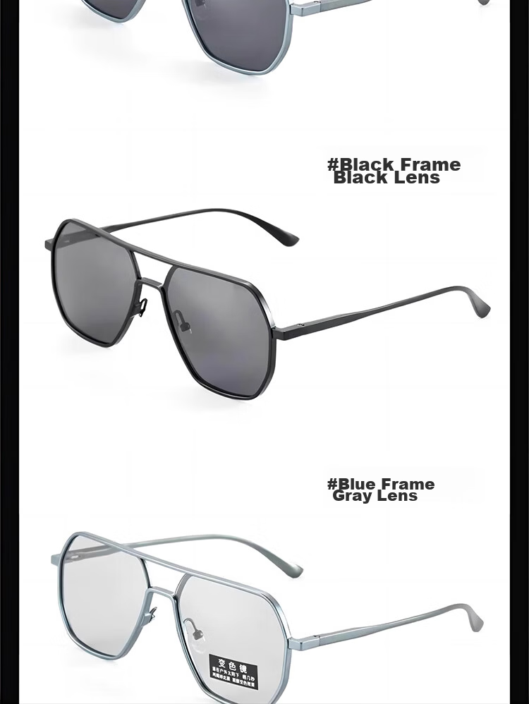 GOGOSOON Premium Aluminum-Magnesium Polarized Photochromic Sunglasses for Driving And Fishing, UV Protection Men's Sunglasses 12