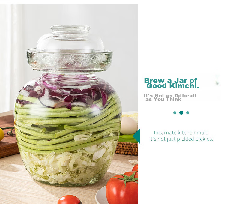 MAXCOOK Glass Pickle Jar Thickened Glass Sealed Jar Fermentation Jar for Wine and Preserved Garlic 5 Jin MCX975 4