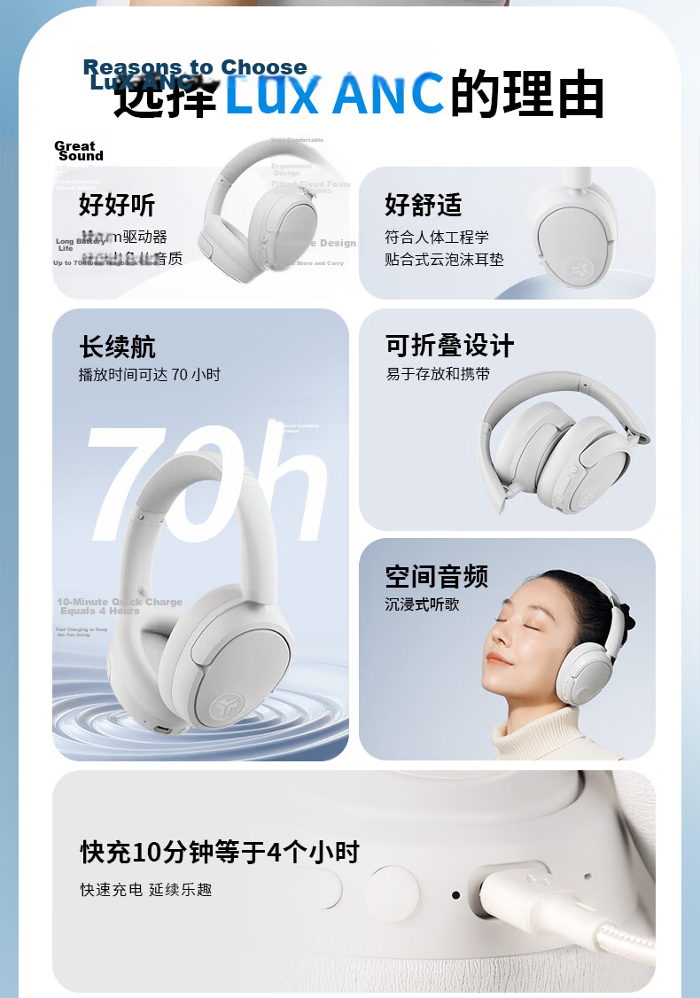JLab JBuds Lux ANC Wireless Noise-Cancelling Headphones for Sports, Gaming And Music Bluetooth Headphones Compatible with Apple/Android Gift Grass Gree 2