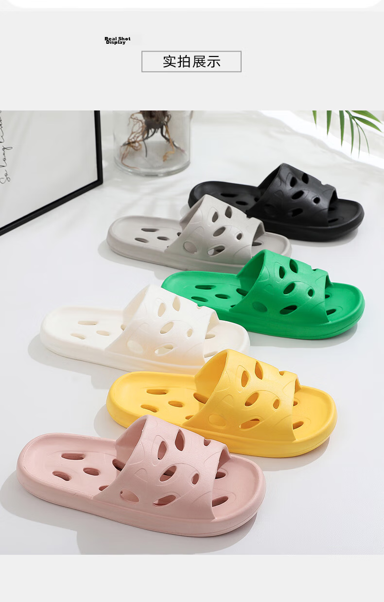 GUOLUOFEI Bathroom Slippers for Men And Women, Summer Indoor Shower Hollow Water-Evaporating EVA Bathroom Sandals, Black, Size 44-45 9