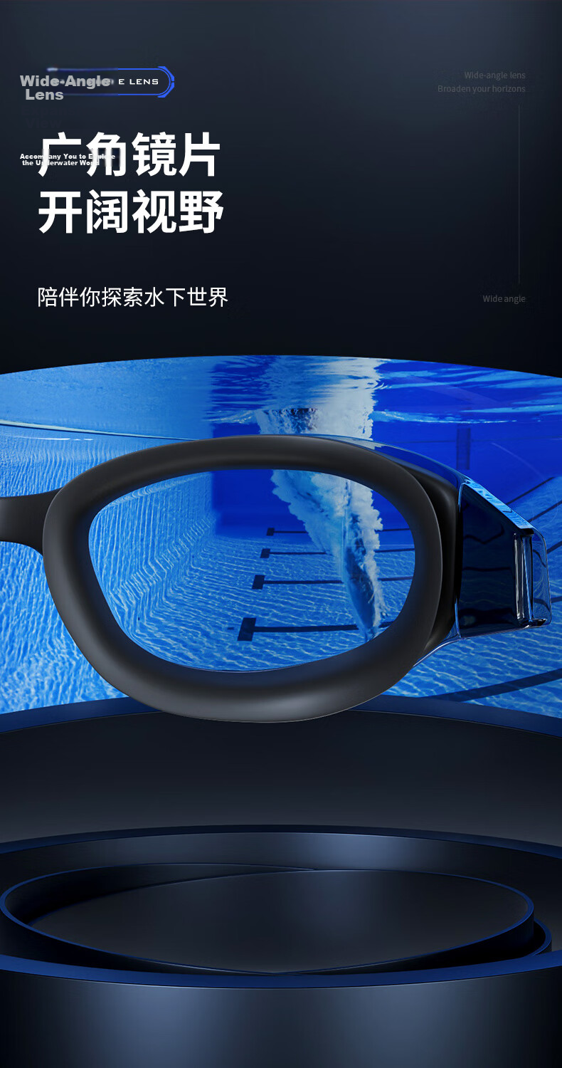 Li-Ning Swimming Goggles for Men And Women, Stylish Coated Swim Glasses, High Definition Waterproof Anti-Fog Myopia Swimming Glasses, 2798 White 600 Degrees 7