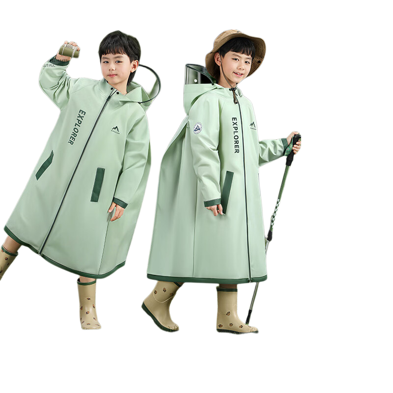 Beimei Children's Raincoat, for Primary School Students' Daily Use, Long Full-Body Design for Boys And Girls, with Backpack Space, Heavy-Duty Rain Poncho