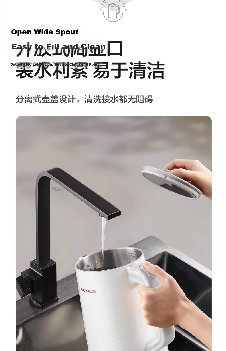 AUX Constant Temperature Smart Electric Kettle New Home Electric Water Boiler Insulated All-in-One Electric Hot Water Bottle Fully Automatic Water Dispenser SP104A Gray Black 316 Inner Liner 24