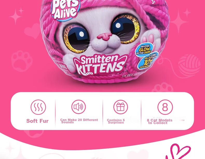 ZURU Pets Yarn Cat Girl Cartoon Doll Interactive Toy Birthday Gift Cat Ornament 2