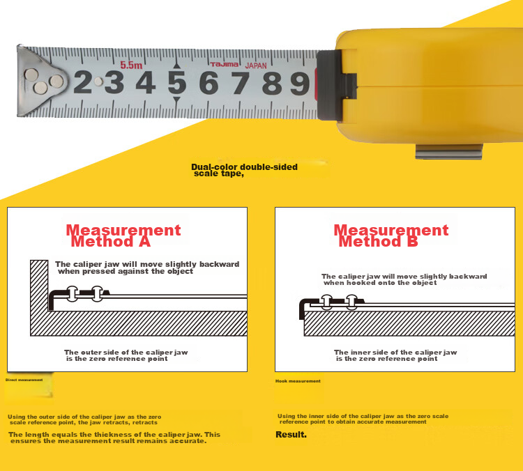 TAJIMA 5-Meter Steel Tape Measure, Box Ruler, Meter Ruler, Carpenter's Ruler, Metric, 16mm Wide, 1001-0287 6