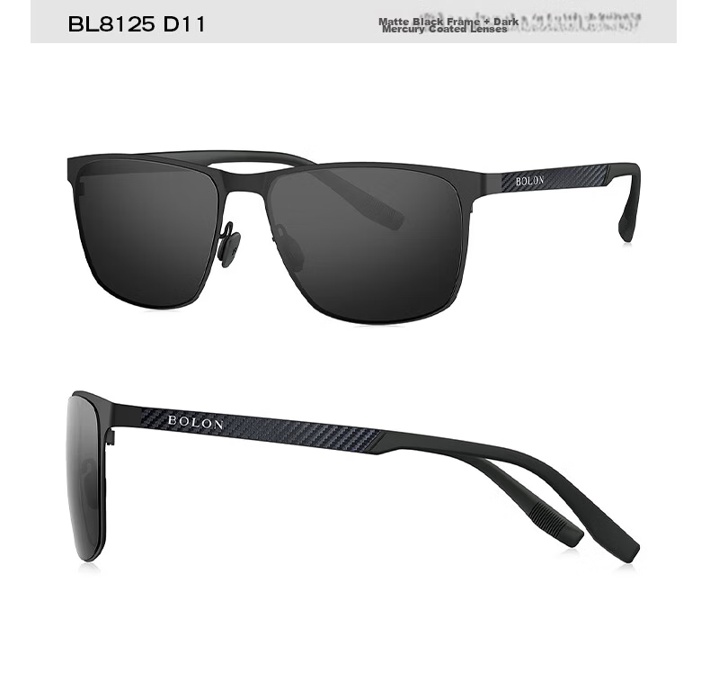 BOLON Polarized Fishing Glasses, Square Frame Sunglasses for Driving, Men's Sunglasses BL8125 C10 10