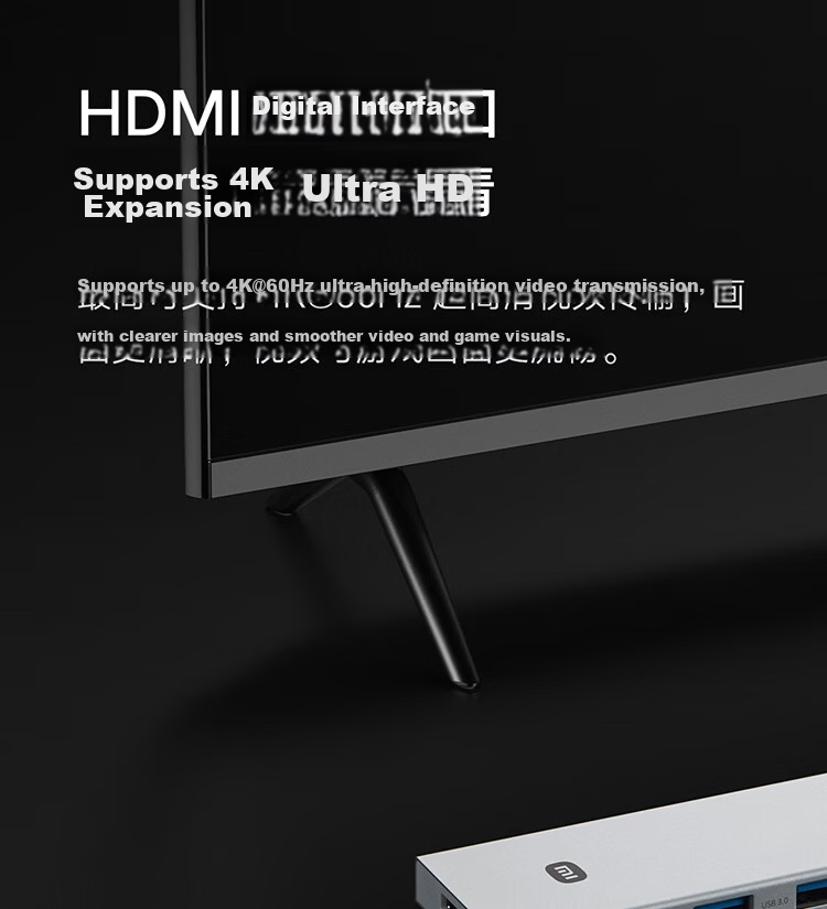 MI Type-C Ten-In Expansion Dock, 4K Ultra HD Screen Mirroring, Gigabit Ethernet Card, PD100W USB3.0, Multifunctional Adapter, MI Redmi Laptop Compatible 11