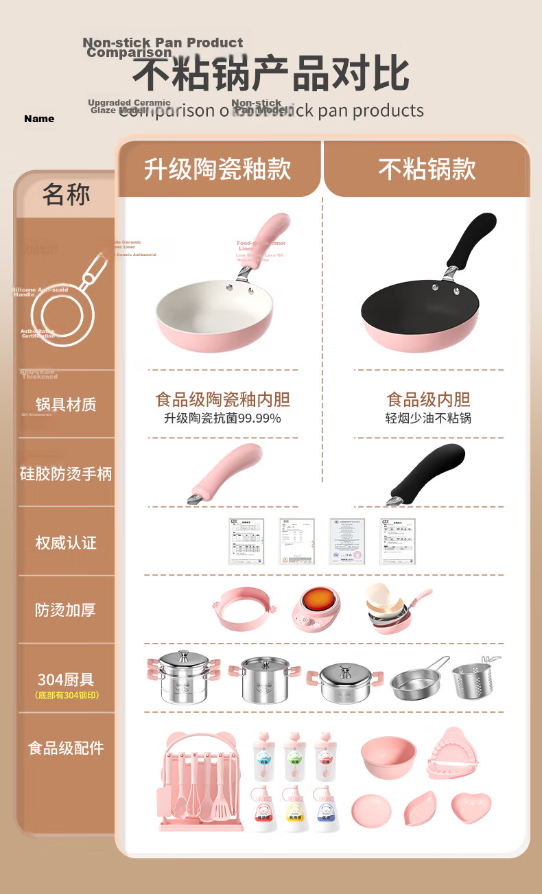 Miniature Real Cooking Kitchen Playset Food-Grade Cooking Utensils Toy for Kids Boys and Girls Birthday Gift Ages 7-14 1