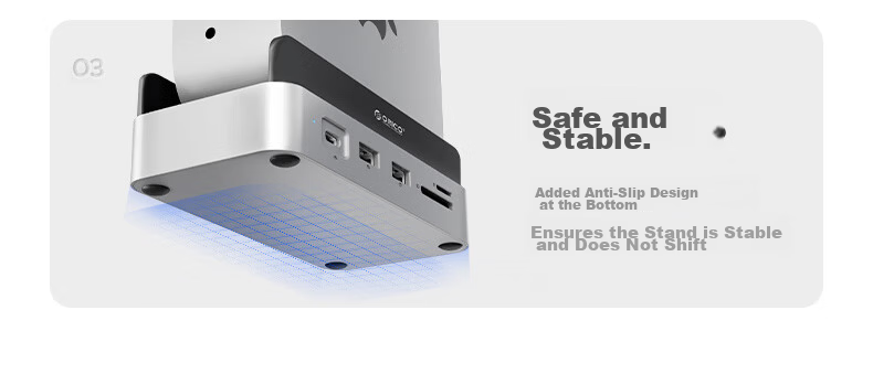 ORICO Macmini M4 Expansion Dock Hard Drive Enclosure Converter M.2 Desktop Storage Vertical Stand Dock Base Accessory MiniDock (HDD Not Included) 6