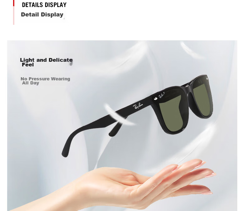 Ray-Ban Square Sunglasses Outdoor UV Protection Polarized Shades 0RB4391D 8