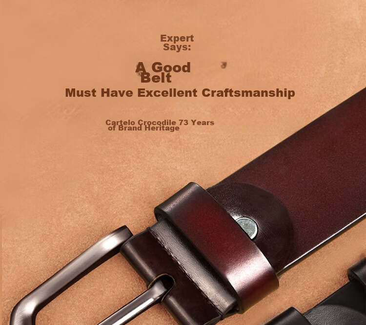 CARTELO Men's Leather Belt Business Pin Buckle Casual Youth Waistband Gift for Boyfriend Husband Dad 4