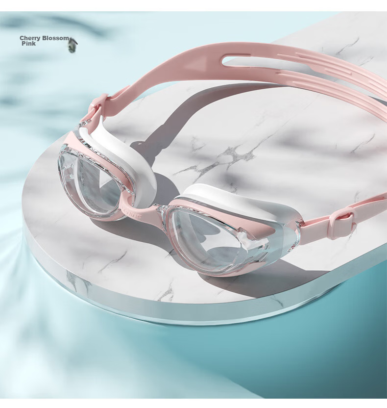 LI-NING Women's Swimming Goggles and Swim Cap Anti-Fog Men's High-Definition Swimming Glasses Prescription Swimming Goggles White 24-19 15