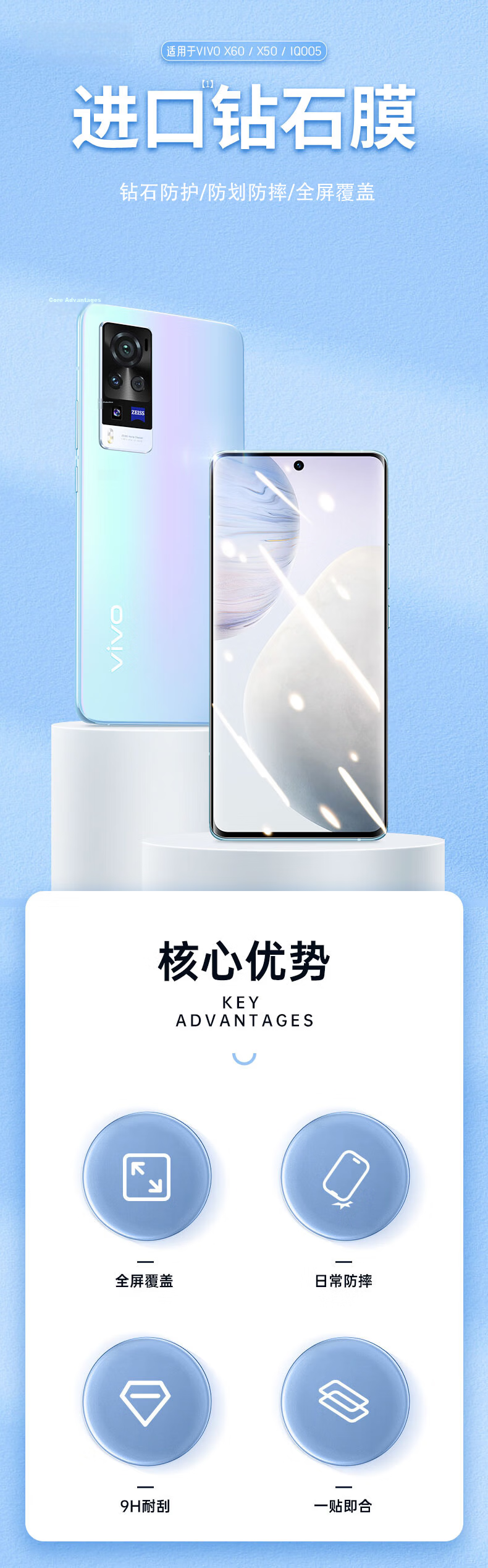 KOOLIFE [Curved Anti-Shatter Edge] Tempered Glass Screen Protector for Vivo X200 Pro, Full Coverage Curved Glass Ultra-Thin HD Anti-Drop Anti-Fingerprint Protective Film for Vivo X200 Pro Smartphone 3