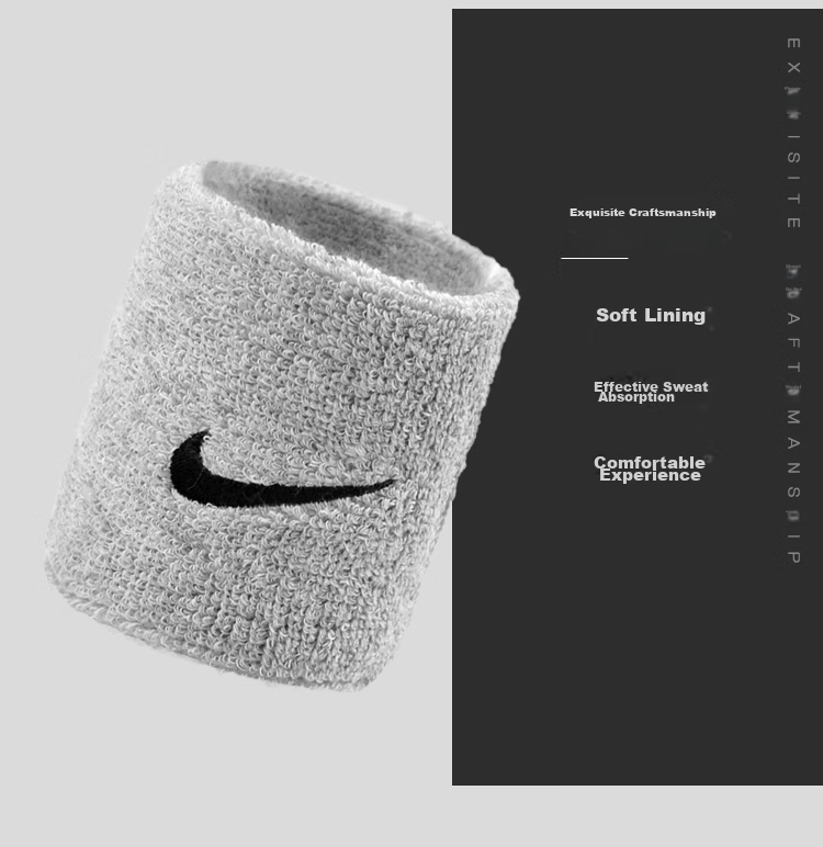 NIKE Wristband And Headband Set, Sports Sweat-Absorbing, Running, Hiking, Fitness Protective Gear, Black Set 6