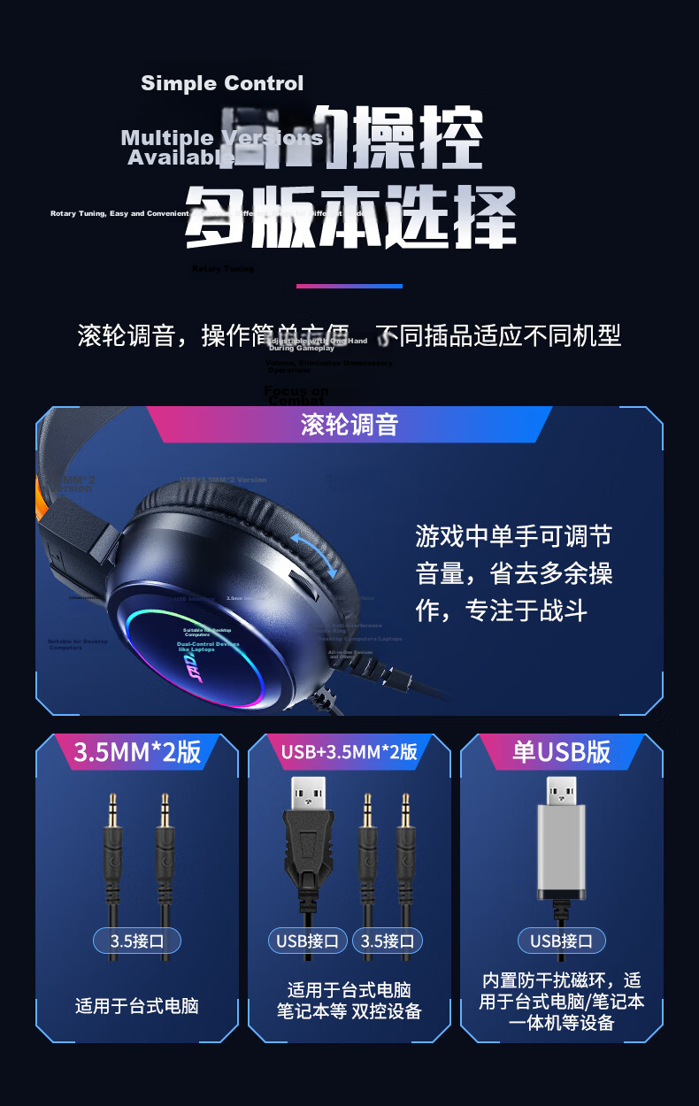 Saida Gaming Headset with Microphone, Over-Ear Design for E-Sports, Internet Cafes, Gaming, Sound Positioning, Music, Online Classes, Live Streaming, 3.5MM Wired Computer Headphones H-08 8