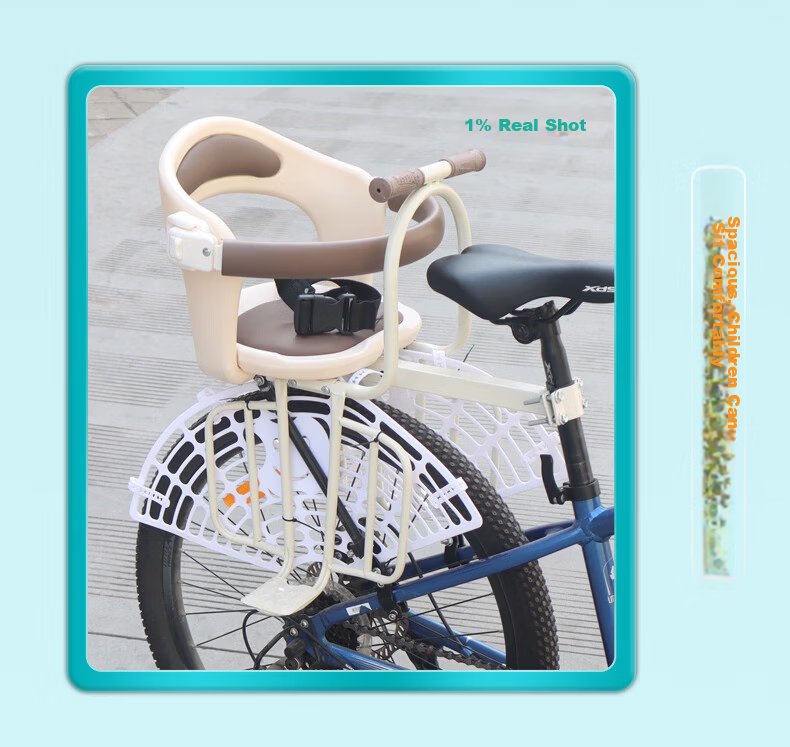Osage E33 Off-White Mountain Bike Rear Child Safety Seat Road Bike Rear Baby Seat No Rider Needed 15