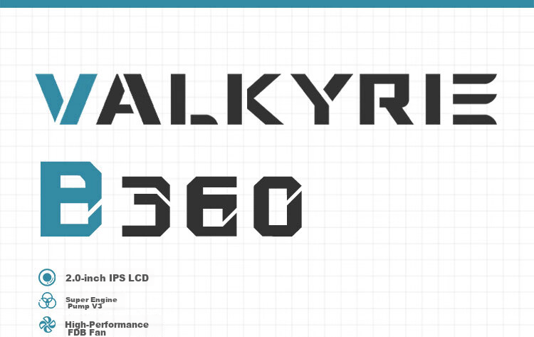 VALKYRIE B360W VK All-in-One CPU Liquid Cooler 2-Inch IPS LCD Screen Multi-Platform Support ARGB Lighting One-Cable Connection 1
