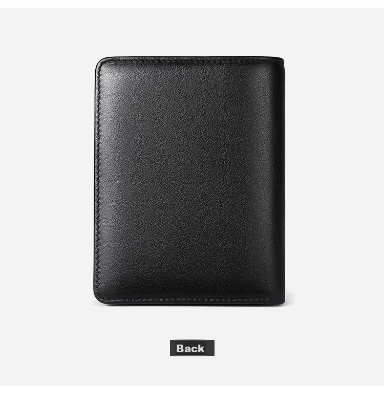 BOSTANTEN Men's Genuine Leather Business Short Wallet Multi-functional Money Clip Vertical Casual Contrast Color Zipper Student Card Holder Men 14