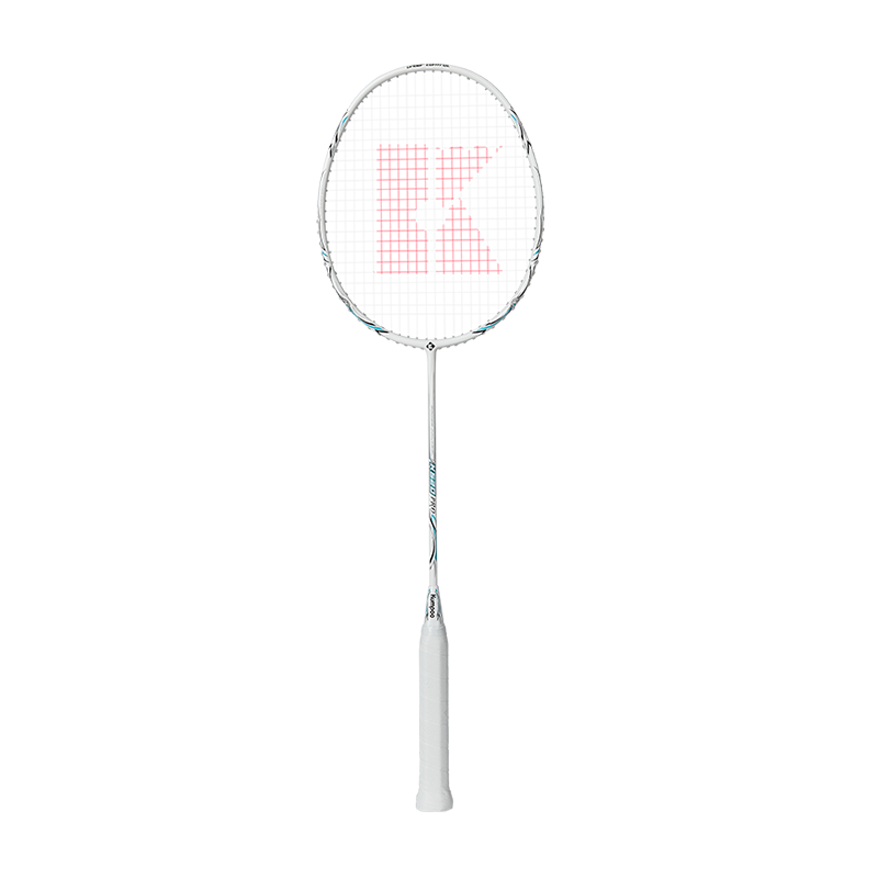 KUMPOO Badminton Racket K520 Upgraded Model Xunfeng Full Carbon 4U Balanced Racket K520pro Pearl White (Pre-strung with Pink Strings)