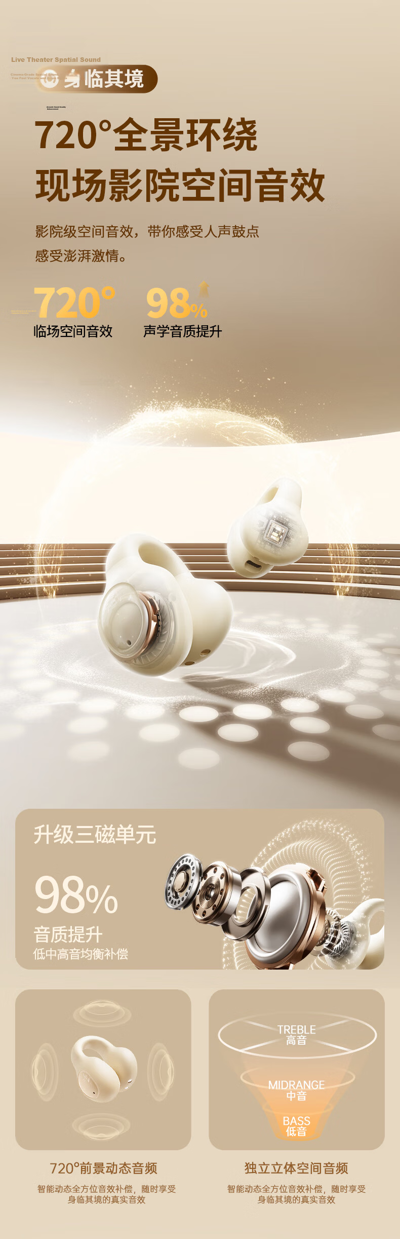 Lenovo [2026 New Model], Bluetooth Earphones, Clip-On Wireless Open-Style Bone Conduction Concept, Non-In Noise Cancellation, Ultra-Long Battery Life, for Music And Sports Use, XA390 Black 6