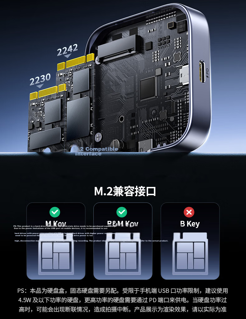 UGREEN Magnetic M.2 NVMe 2230 External SSD Enclosure for iPhone 17 Pro, Laptop, MacBook Expansion 26