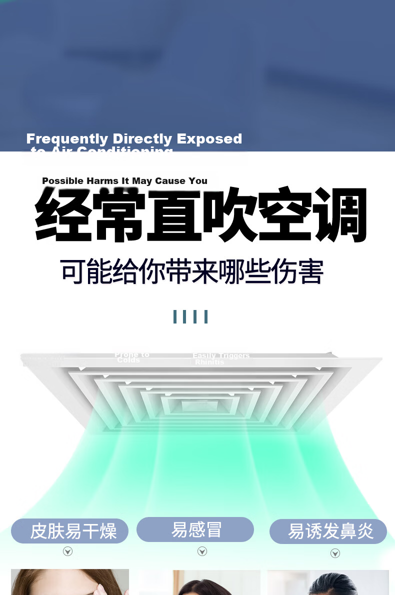 XIAO HUANG HOU Central Air Conditioner Wind Deflector Office Air Duct Ceiling Square Air Outlet Guide Plate Anti-Direct Blow Cover Shield 4