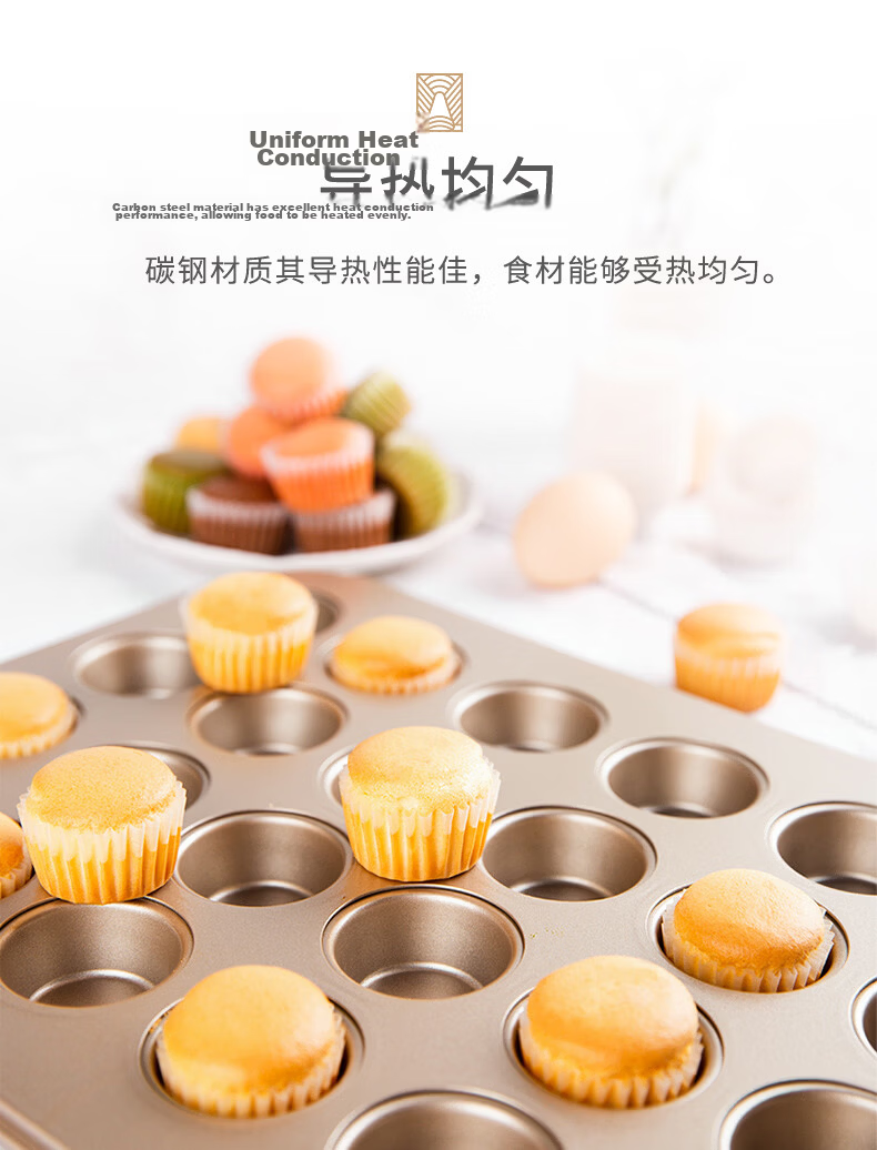 FOR BAKE Baking Mold, 12-Shell Cake Pan, Golden Non-Stick Madeleine Mold, Shell Donut Mold 5