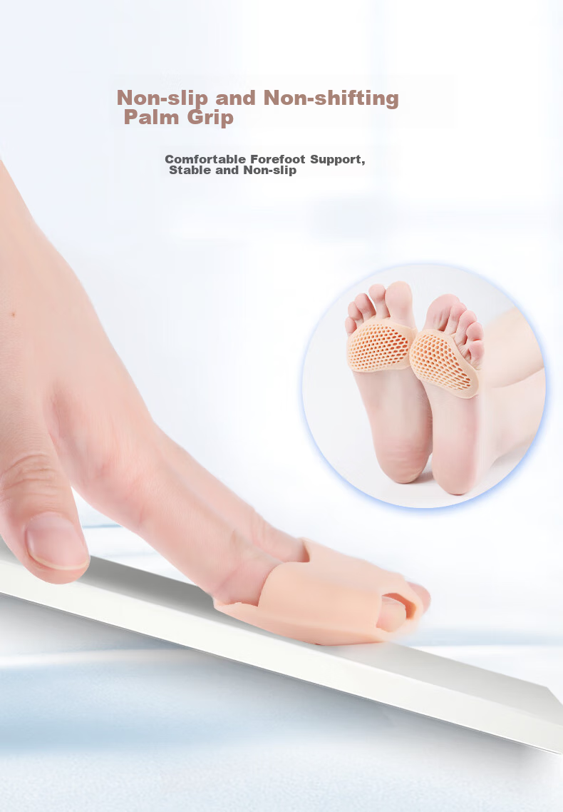 FOOTOPPO Silicone Forefoot Cushion Anti-Friction Pain Relief Half Insole for Women High Heels Non-Slip Foot Pain Relief Pressure-Reducing Insoles 6