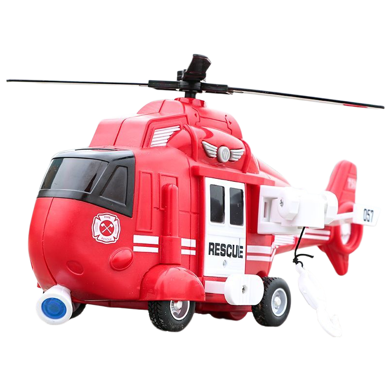 Mama Treasure Twin Baby Children's Day Birthday Helicopter Toy Large Realistic Fire Truck Model for Boys 3-6 Years Old 2-Pack
