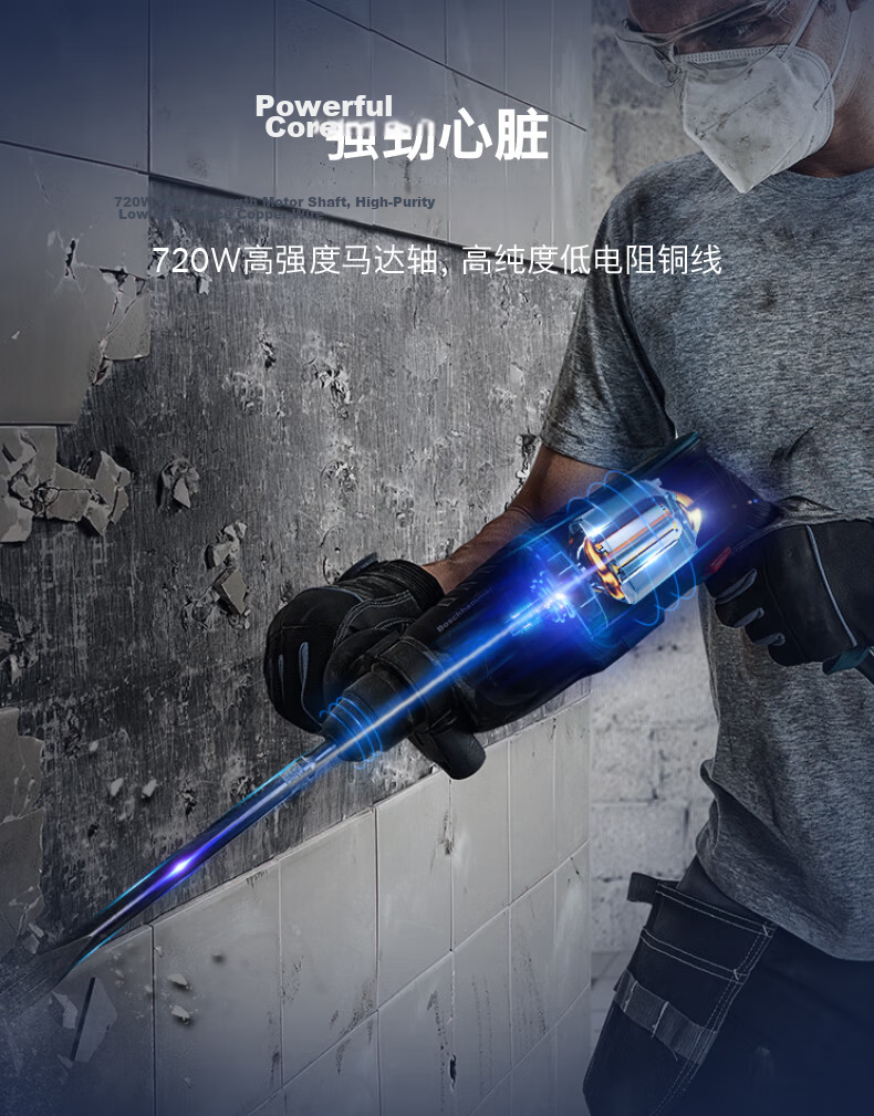 BOSCH 720W Electric Hammer Drill Impact Drill Rotary Hammer Chisel 3-in-1 2kg GBH220 Corded 5