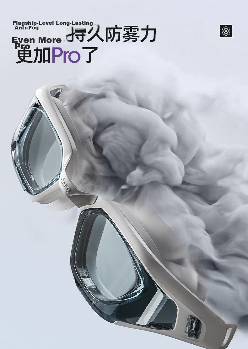 JEEP Swimming Goggles, Waterproof And Anti-Fog, High-Definition, for Women with Myopia, Men's Professional Diving Mask, Charm Purple, 150° 3