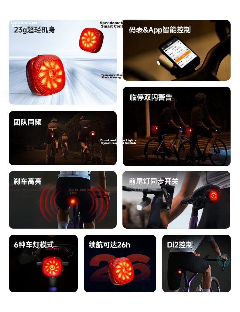 IGPSPORT TL50 Smart Bicycle Tail Light Night Riding Warning Light Waterproof Brake Sensor Cycling Equipment 2