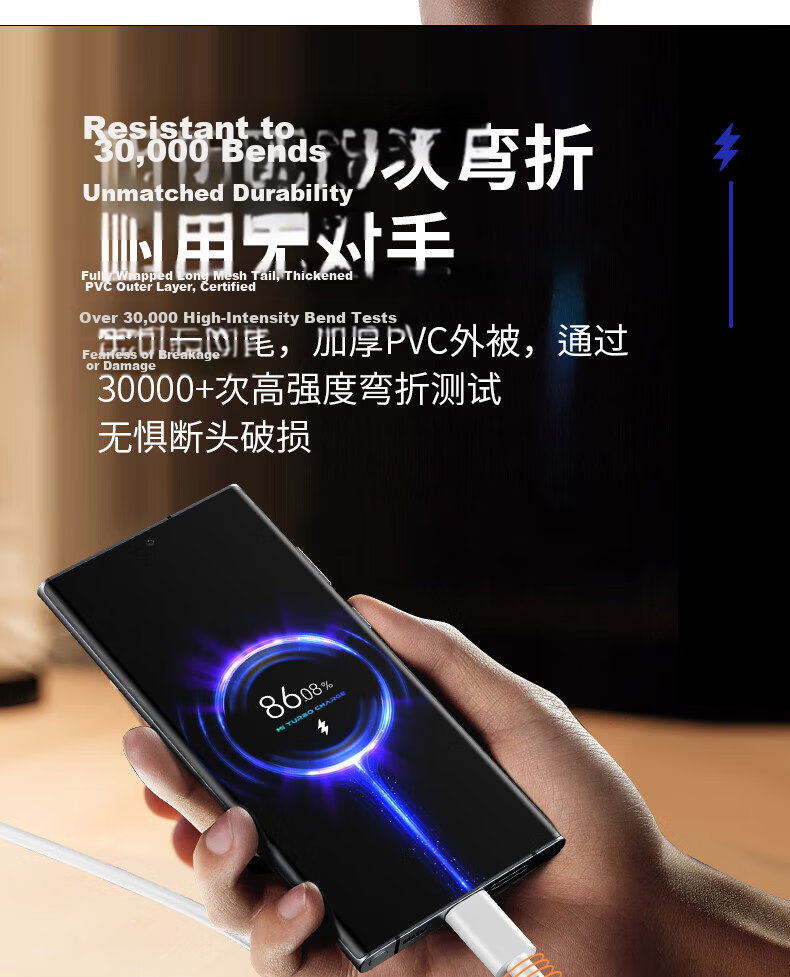 Shishan Compatible Data Cable Type-C Charging Cord Fast Charging Cable for S23 Ultra/W24/W23/Z Fold5/4/3/S22+/S21/A54/A53/A90/note 10