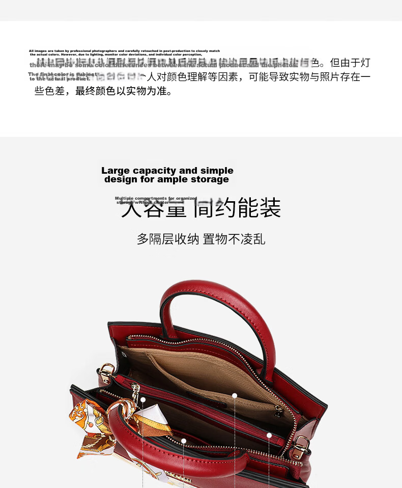 C.BANNER Leather Handbag for Women Embroidered Large Capacity Tote Shoulder Crossbody Bag Birthday Gift for Girlfriend Wife Premium Feel 8