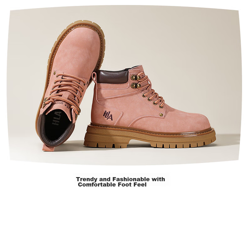 HLA New Year Gift Couples Yellow Boots Women Comfortable Autumn Winter Thick Sole Martin Boots T249 Earth Yellow Size 37 9