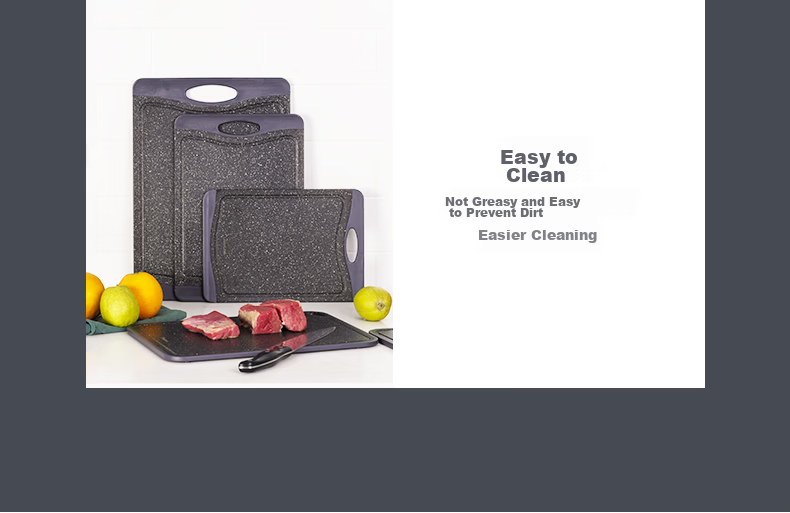 LOCK&LOCK Antibacterial Mold-Resistant Non-Slip Double-Sided Plastic Household Cutting Board, Spill-Proof Chopping Board, Dough Rolling, Fruit and Vegetable Cutting Board, Black, Medium Size 12