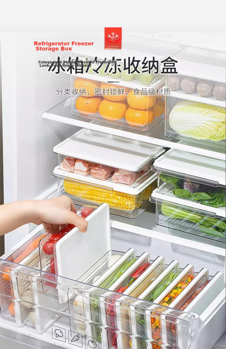 Ie no Monogatari Japanese Refrigerator Storage Box Food Grade Large Capacity Kimchi Sealed Container Freezer Fruit and Vegetable Box 1