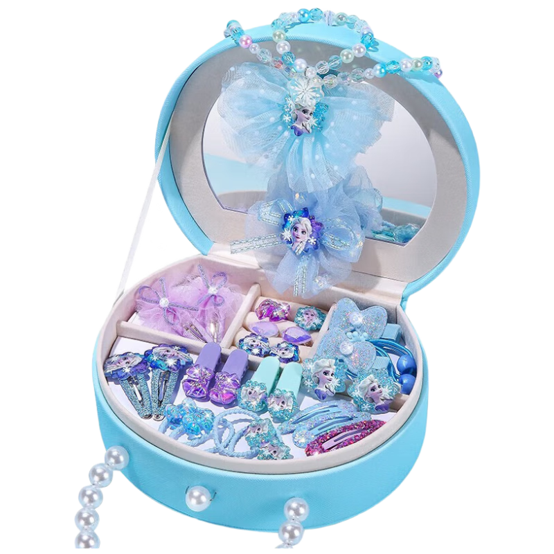 Disney Elsa Princess Children's Jewelry Box Toy for Girls Ages 6-14 Birthday Gift with Elsa Hair Accessories