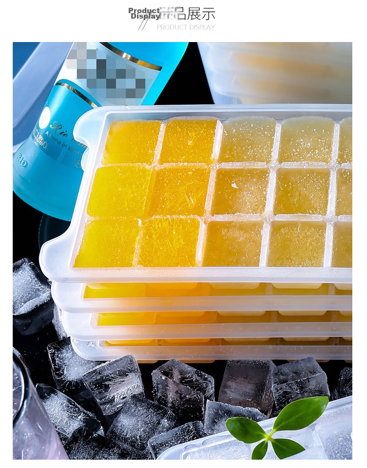 Quanshi Ice Cube Tray, Plastic Homemade Ice Mold, Freezer Tray, Ice Cube Box with 4 Layers, 144 Grids, Ice Scoop, Snap-On Lid 11