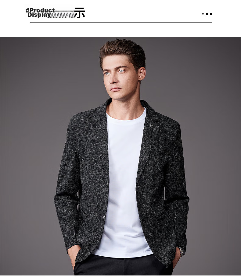 ROMON Men's Suit, Fashionable Business Single-Breasted Jacket, Versatile Casual Blazer, YT2058, Black, 4XL 9