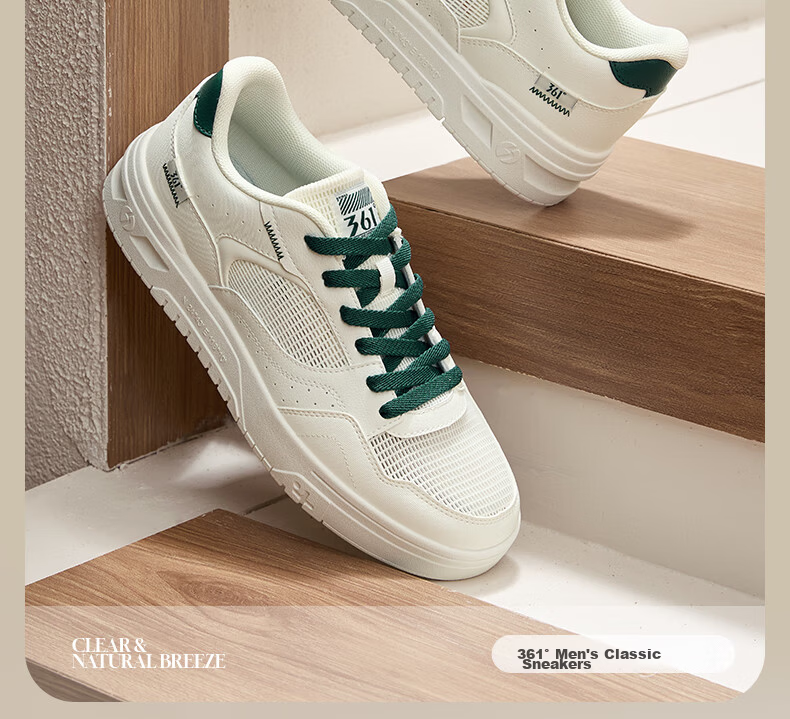 361° Men's Sports Shoes, Soda Autumn Mesh Breathable Lightweight White Sneakers, Men's Shoes 672516626-4 2