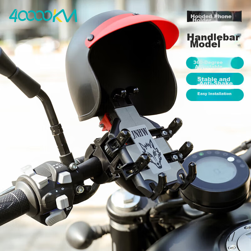 40,000 Kilometers Cycling Phone Holder Delivery Rider Motorcycle Phone Mount Electric Bike Bicycle Sunshade Navigation Phone Stand