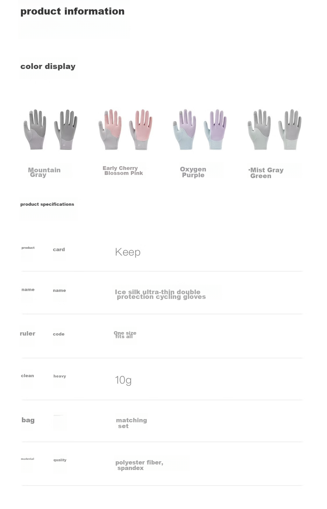 Keep Flexible Touchscreen Ice Silk Ultra-Thin Double Protection Cycling Gloves for Women Car Driving Cooling Sun Protection Non-Slip Early Cherry Pink 14