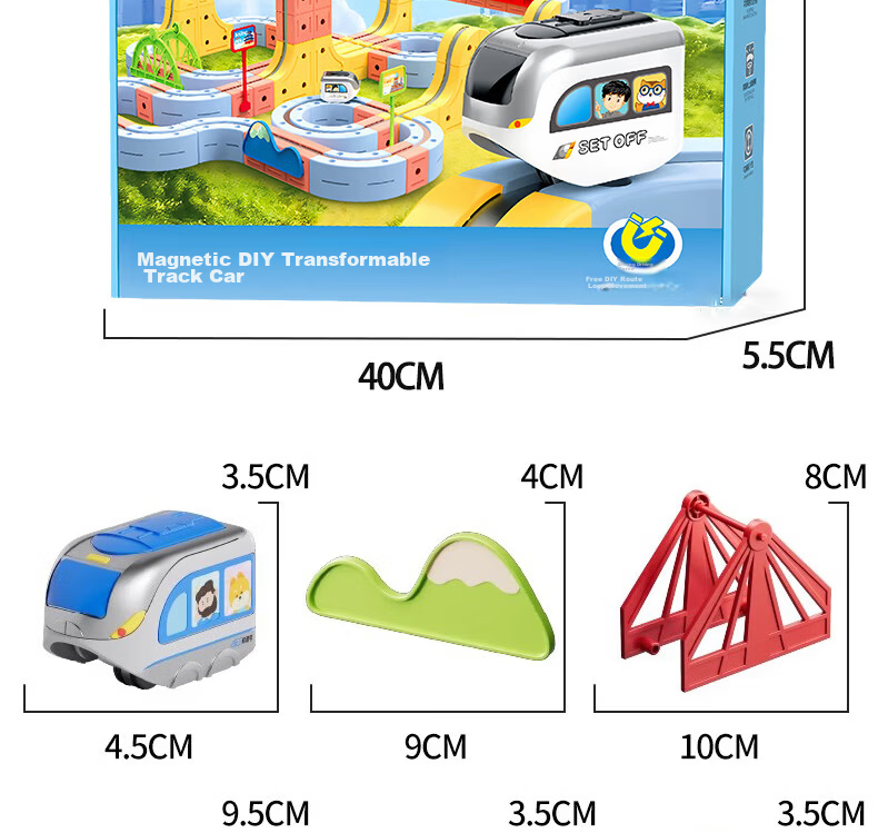 SHANGYUN Children's Toy Car for Boys, Anti-Gravity Track Roller Coaster, Educational Assembly DIY Train, Birthday Gift for Ages 3-6, 10 16