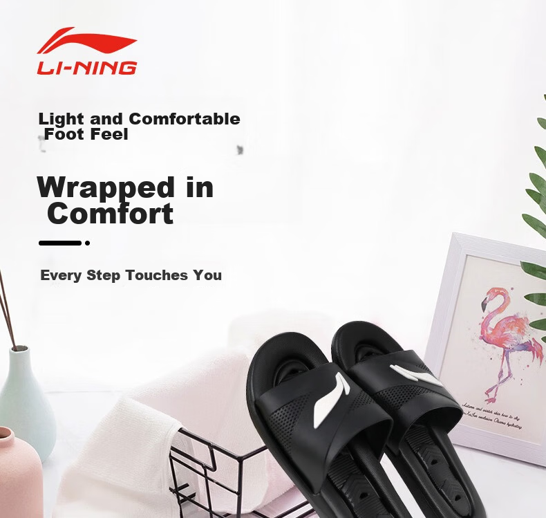 Li-Ning Slippers, Sports Sandals for Men And Women, Summer Outdoor Wear, Non-Slip, Indoor And Outdoor Use, Comfortable, Lightweight, Breathable, Slide Sandals 2