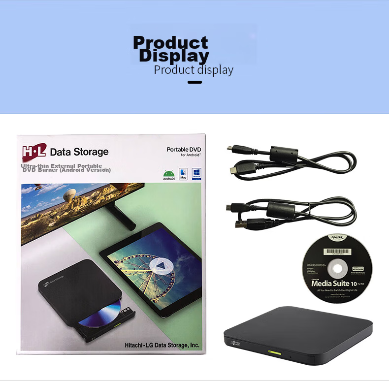 H·L Data Storage Hitachi LG Portable DVD Optical Drive Burner Compatible with Android GP96YB70 19