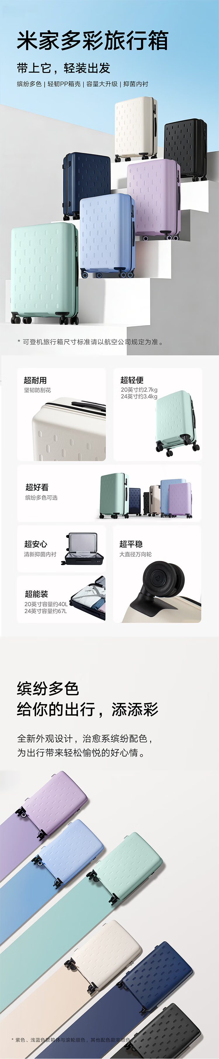 Mijia Xiaomi Luggage, 24-Inch Suitcase, Large Capacity Travel Case, Spinner Wheels, Password Lock, Leather Suitcase for Men And Women, Pink 1